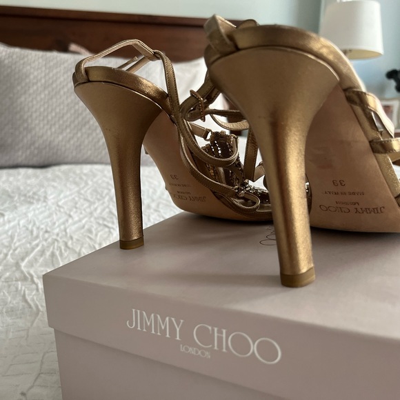 Jimmy Choo Metallic Nappa Neutral heels - Picture 2 of 4